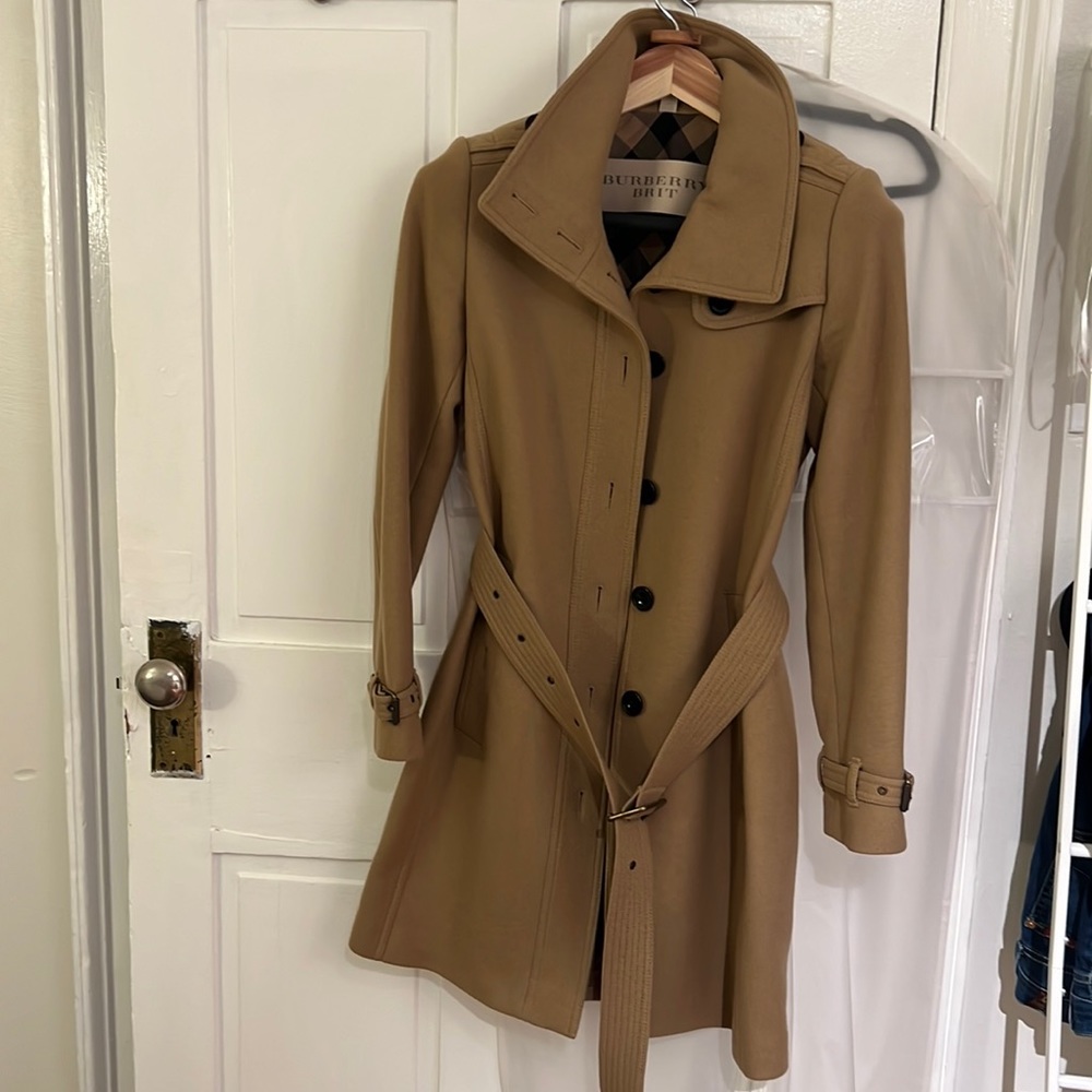 Burberry Brit Rushfield Camel Wool Coat